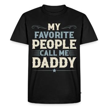 Papa Père Fête des Pères - T-shirt Premium bio Homme - noir - Devant - Nico (187cm)