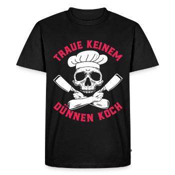Cuisiner NE FAIS PAS CONFIANCE À UN CHEF MAIGRE Amusant - T-shirt Premium bio Homme - noir - Devant - Nico (187cm)