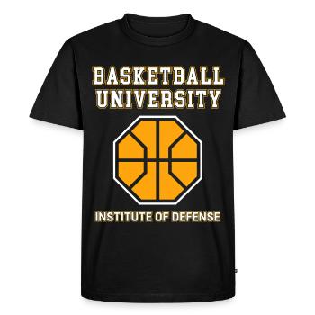 Université de basketball : Institut de Défense - T-shirt Premium bio Homme - noir - Devant - Nico (187cm)