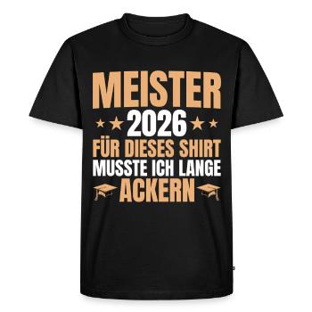 Master 2026 Lange Ackern - Advanced training passed - Men's Premium Organic T-Shirt - black - Front - Nico (187cm)