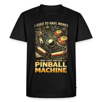 Joueur de flippers machine à flipper - T-shirt Premium bio Homme - noir - Devant - Nico (187cm)