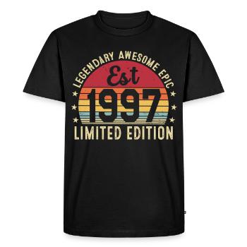 29th Anniversary - Vintage Gift 1997 - Men's Premium Organic T-Shirt - black - Front - Nico (187cm)