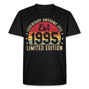 31st Anniversary - Vintage Gift 1995 - Men's Premium Organic T-Shirt - black - Front - Nico (187cm)