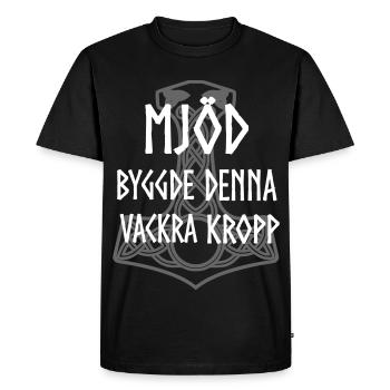 Mead built this beautiful body - Men's Premium Organic T-Shirt - black - Front - Nico (187cm)