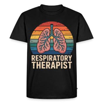 Thérapeute respiratoire Rainbow - T-shirt Premium bio Homme - noir - Devant - Nico (187cm)
