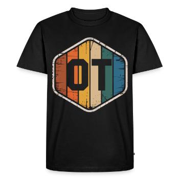 Variété de couleurs du bouclier rétro OTI - T-shirt Premium bio Homme - noir - Devant - Nico (187cm)