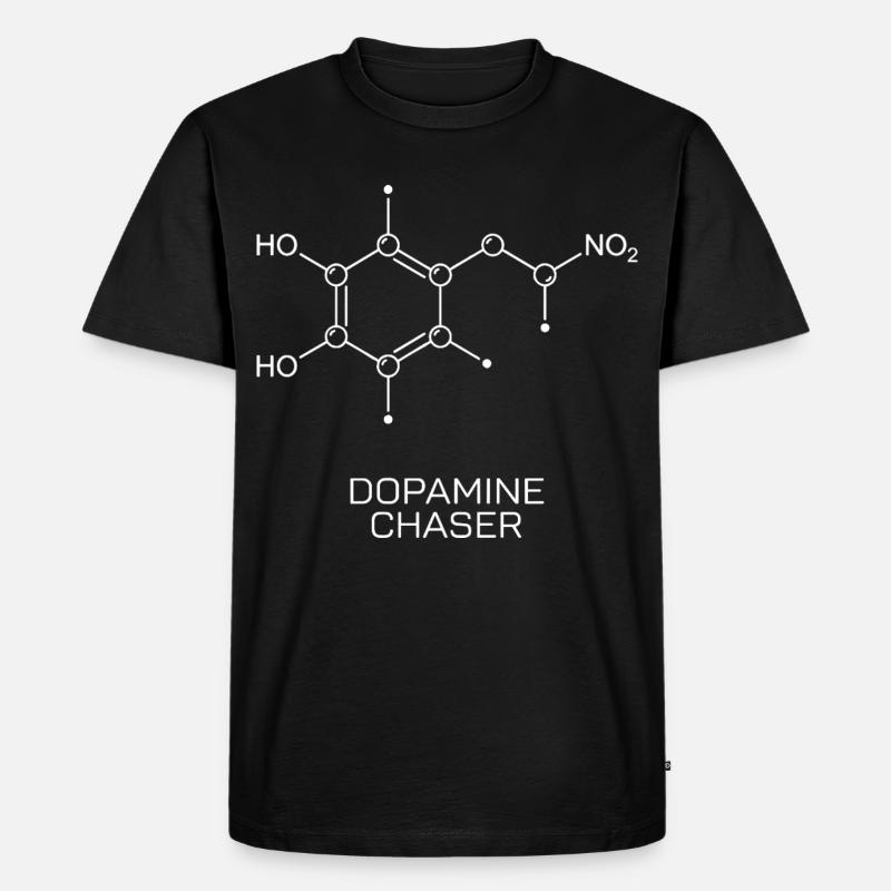 Dopamine Chaser Molekül - Männer Premium Bio T-Shirt - Schwarz