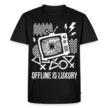 Hors ligne, c’est une télévision de luxe glitch - T-shirt Premium bio Homme - noir - Devant - Nico (187cm)