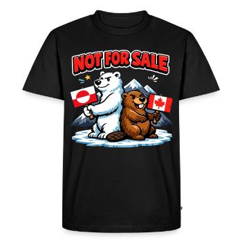 Greenland Not For Sale Funny Political - Men's Premium Organic T-Shirt - black - Front - Nico (187cm)