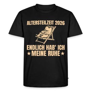Partial retirement 2026 Finally I have my peace - Men's Premium Organic T-Shirt - black - Front - Nico (187cm)