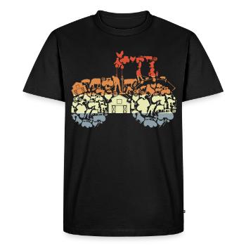 Silhouette de tracteur rétro - T-shirt Premium bio Homme - noir - Devant - Nico (187cm)