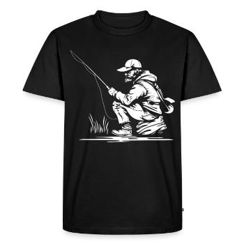 Dessin de pêcheurs - T-shirt Premium bio Homme - noir - Devant - Nico (187cm)