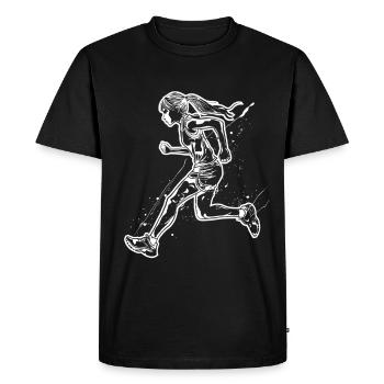Runner Sketch - Men's Premium Organic T-Shirt - black - Front - Nico (187cm)