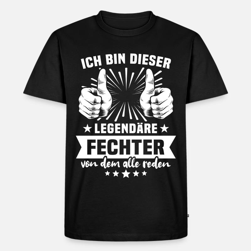 Fechter Legende - Männer Premium Bio T-Shirt - Schwarz
