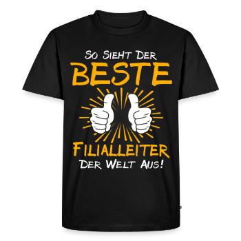 Idée cadeau gérant de magasin - T-shirt Premium bio Homme - noir - Devant - Nico (187cm)