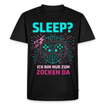 Gaming Sleep - Men's Premium Organic T-Shirt - black - Front - Nico (187cm)