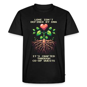 L’amour est plus que l’ADN | Famille Patchwork - T-shirt Premium bio Homme - noir - Devant - Nico (187cm)