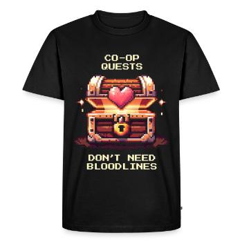 Quêtes coopératives sans lignée de sang | Famille Patchwork - T-shirt Premium bio Homme - noir - Devant - Nico (187cm)