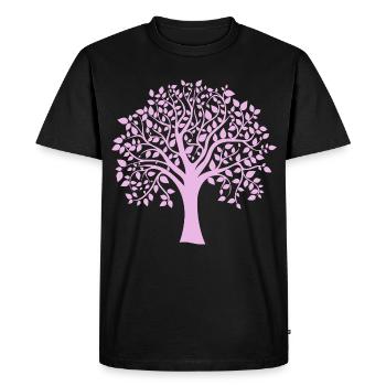 Silhouette à motif d’arbre jumbo violet - T-shirt Premium bio Homme - noir - Devant - Nico (187cm)