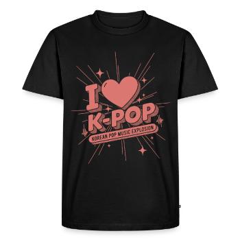 I Love K-Pop Korean Pop Music Explosion Kpop Fans - Men's Premium Organic T-Shirt - black - Front - Nico (187cm)