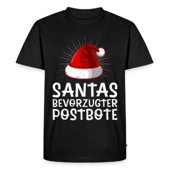 Postman SANTA'S FAVORITE POSTMAN Funny - Men's Premium Organic T-Shirt - black - Front - Nico (187cm)