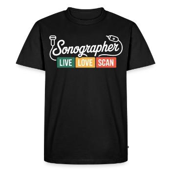 Sonographer Live Love Scan - Men's Premium Organic T-Shirt - black - Front - Nico (187cm)