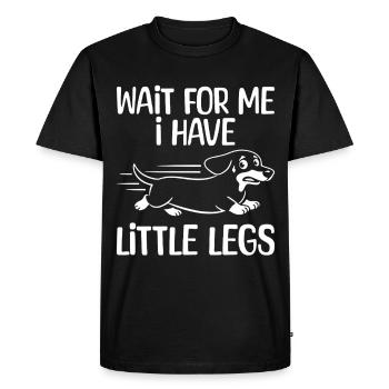Short Legs, Dachshund, Meme, Funny Saying, Hiking - Men's Premium Organic T-Shirt - black - Front - Nico (187cm)