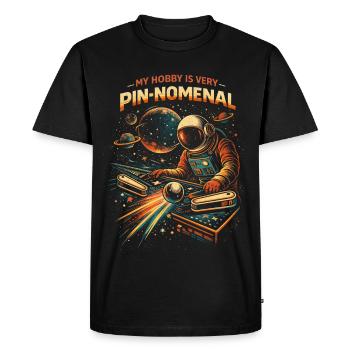 Joueur de flipper, mon hobby est le pin-nomen. - T-shirt Premium bio Homme - noir - Devant - Nico (187cm)