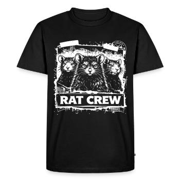 Rat Crew – Urban Rat Motif - Men's Premium Organic T-Shirt - black - Front - Nico (187cm)