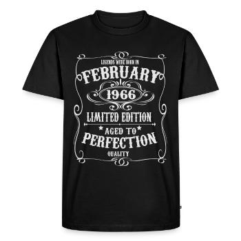 Legends est né en février 1966 - T-shirt Premium bio Homme - noir - Devant - Nico (187cm)