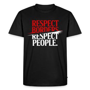 Respecter les frontières Respecter les gens - Groenland - T-shirt Premium bio Homme - noir - Devant - Nico (187cm)