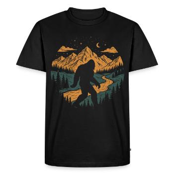 Marche nocturne du Bigfoot - T-shirt Premium bio Homme - noir - Devant - Nico (187cm)