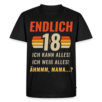Finally 18 I can do everything I know everything - Men's Premium Organic T-Shirt - black - Front - Nico (187cm)