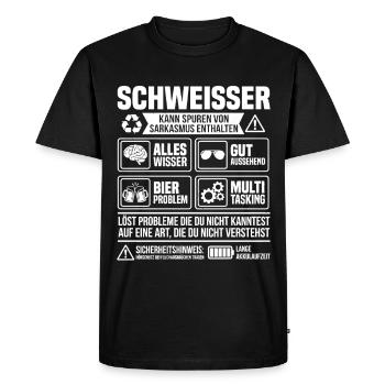 Welder Problem Solver – Funny Craftsman Info - Men's Premium Organic T-Shirt - black - Front - Nico (187cm)