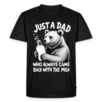Supporte avec du lait – le père animal à dire - T-shirt Premium bio Homme - noir - Devant - Nico (187cm)