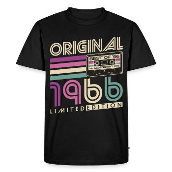 60th Birthday 1966 Vintage Born Retro - Men's Premium Organic T-Shirt - black - Front - Nico (187cm)