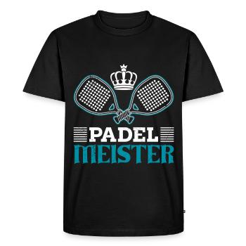 Joueur de padel PADEL MASTER Padel Sports Drôle - T-shirt Premium bio Homme - noir - Devant - Nico (187cm)