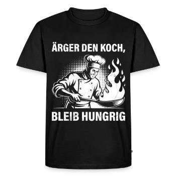 Chef PROBLÈME LE CHEF RESTE AFFAMÉ Drôle - T-shirt Premium bio Homme - noir - Devant - Nico (187cm)