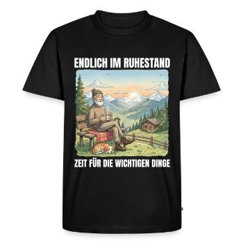 Randonnée à la retraite Temps pour les choses importantes - T-shirt Premium bio Homme - noir - Devant - Nico (187cm)