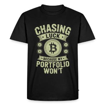 La Saint-Patrick à la poursuite de la chance parce que mon portfolio - T-shirt Premium bio Homme - noir - Devant - Nico (187cm)