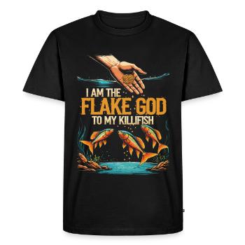 Poisson-tueur de la Toothcarp Je suis le Dieu des Flocons - T-shirt Premium bio Homme - noir - Devant - Nico (187cm)