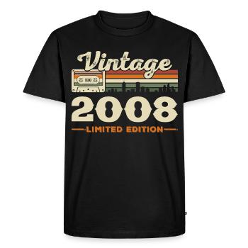 2008 Vintage Rétro Cadeau d’anniversaire - T-shirt Premium bio Homme - noir - Devant - Nico (187cm)