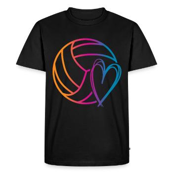 Volleyball Ball - Men's Premium Organic T-Shirt - black - Front - Nico (187cm)