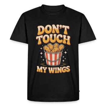 Motif de snack amoureux des ailes de poulet - T-shirt Premium bio Homme - noir - Devant - Nico (187cm)