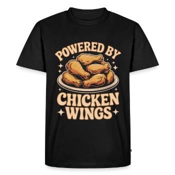 Motif de snack amoureux des ailes de poulet - T-shirt Premium bio Homme - noir - Devant - Nico (187cm)