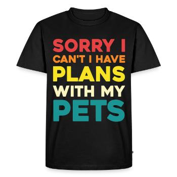 J’ai des projets pour mes animaux de compagnie - T-shirt Premium bio Homme - noir - Devant - Nico (187cm)