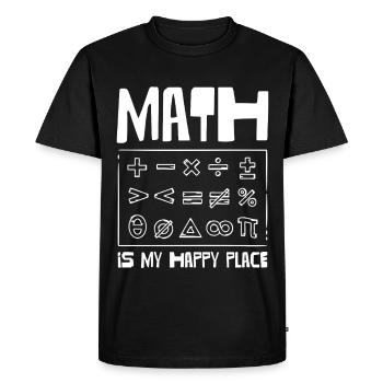 Math is my happy place - Men's Premium Organic T-Shirt - black - Front - Nico (187cm)