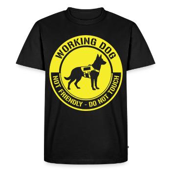 Not Friendly Dog Working Funny Meme - Men's Premium Organic T-Shirt - black - Front - Nico (187cm)