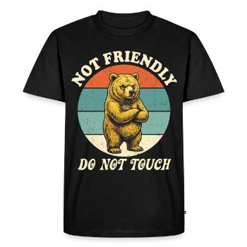 Grumpy Bear Not Friendly Funny Ironic Meme - Men's Premium Organic T-Shirt - black - Front - Nico (187cm)