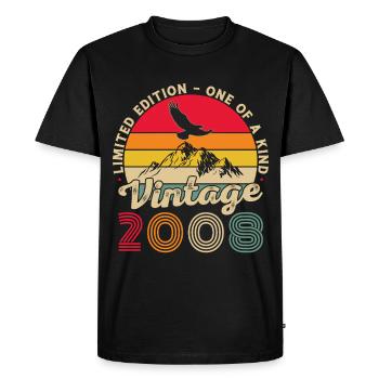 2008 Vintage Rétro Cadeau d’anniversaire - T-shirt Premium bio Homme - noir - Devant - Nico (187cm)